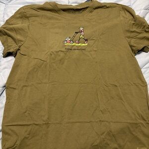 NWT Life is Good. Men's Father Mows Best Shirt Moss Green Size  2XL XXL